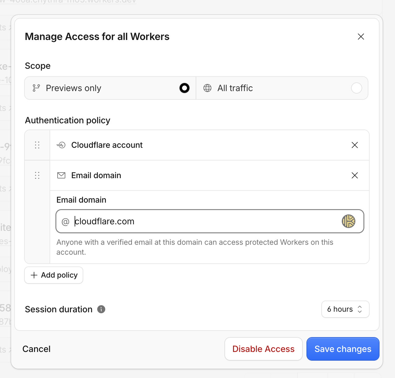 Access policy configuration for controlling who can sign in